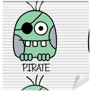 Little Funny Green Monster Pirate With Eye Patch Wallpaper - Eyepatch (400x400), Png Download