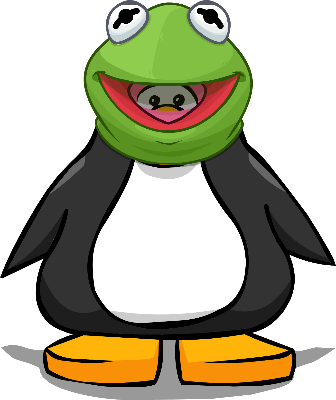 Kermit The Frog Head From A Player Card - Penguin With A Medal (1380x1642), Png Download