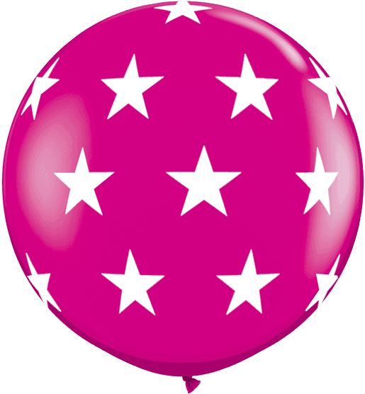 2 X 3' Wild Berry Big Stars A Round Giant Qualatex - 12" Quick Link Dark Blue With Stars Latex Balloons (600x600), Png Download