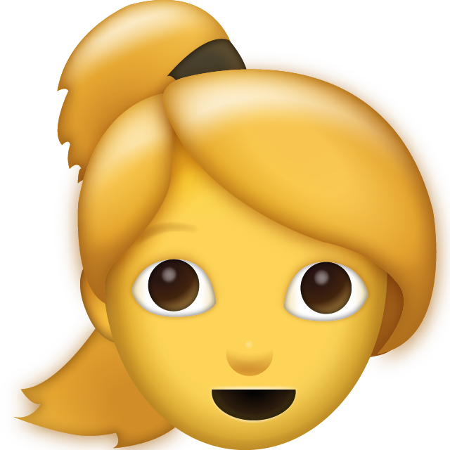 Download Ai File - Ponytail Emoji (640x640), Png Download