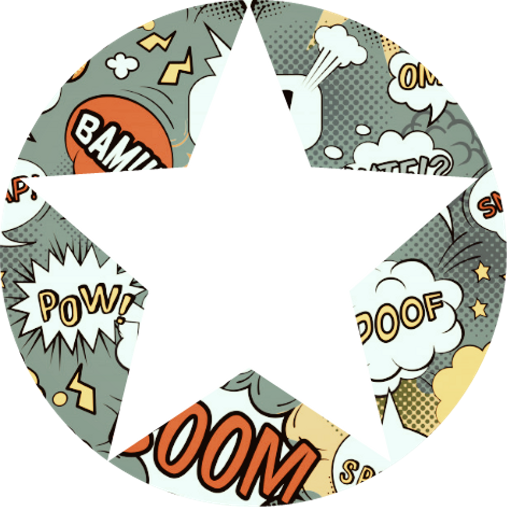 Background Round Circle Star Comic Wlka - Words & Sounds (1024x1024), Png Download
