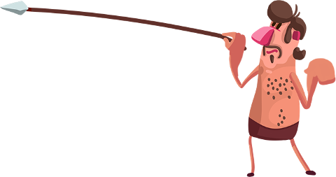 Spear Caveman - Spear (480x253), Png Download