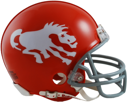 Denver Broncos Vsr4 Mini Throwback Helmet - Broncos Mini Helmet (500x413), Png Download