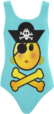 Smiley Emoji Girl Vest One Piece Swimsuit - Pirate Day Shower Curtain (500x500), Png Download