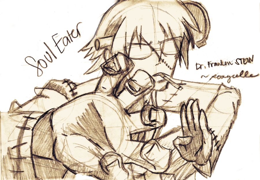28 Collection Of Soul Eater Stein Drawings - Franken Stein Soul Eater Drawing (900x621), Png Download