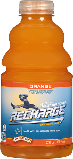 Orange Recharge® - Recharge Lemon | Organic | 32 Floz | Knudsen (300x615), Png Download