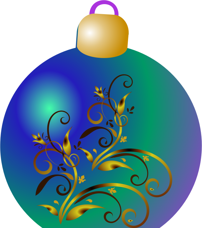 Medium Image - Christmas Ornament Clipart Blue (686x774), Png Download
