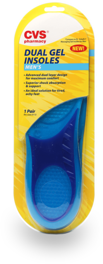 Cvs Pharmacy Insoles, Dual Gel, Men's, Fits Sizes 8-13 (958x1024), Png Download