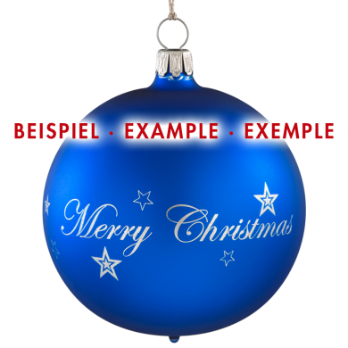 Glass Bauble Matte Blue, Inscription Possible - One Perfect Christmas (short Story) (390x390), Png Download