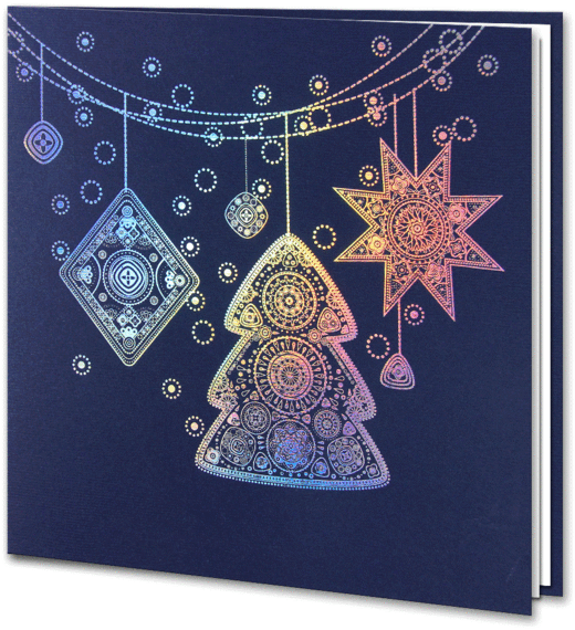 Holographic Foil Navy Blue Christmas Decorations - Christmas Day (600x600), Png Download