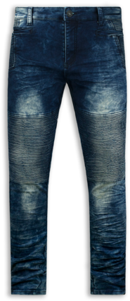 Mens Rs7 Premium Distressed Stretch Zipper Biker Ripped - Slim-fit Pants (371x480), Png Download