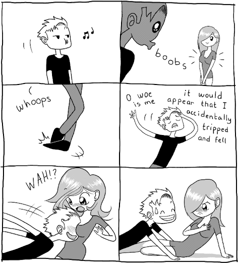 Lionel Lauer Made Me Aware That - Boob Squeeze Comic (506x556), Png Download