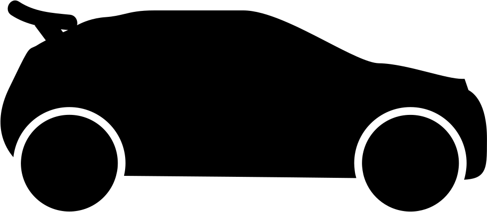 Car Side View Black Shape - Car Shape Png (981x428), Png Download