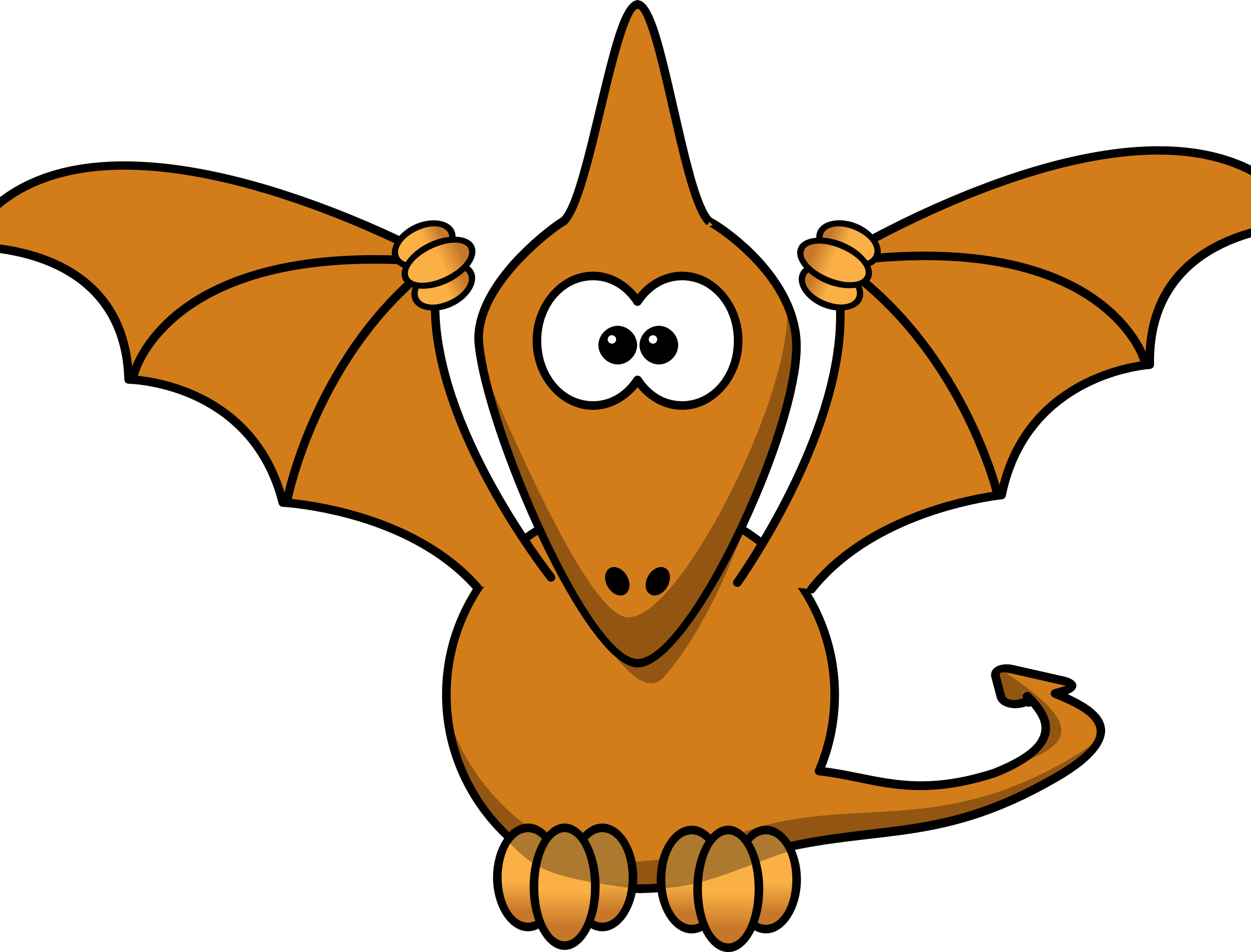 Cartoon Pterodactyl With Upraised Big Image Png - Dinosaur Clipart (2400x1828), Png Download