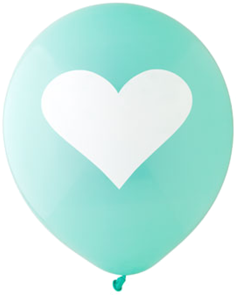 12 Big Heart Balloon Aqua 6389big V=1496008974 - Balloon (905x1024), Png Download