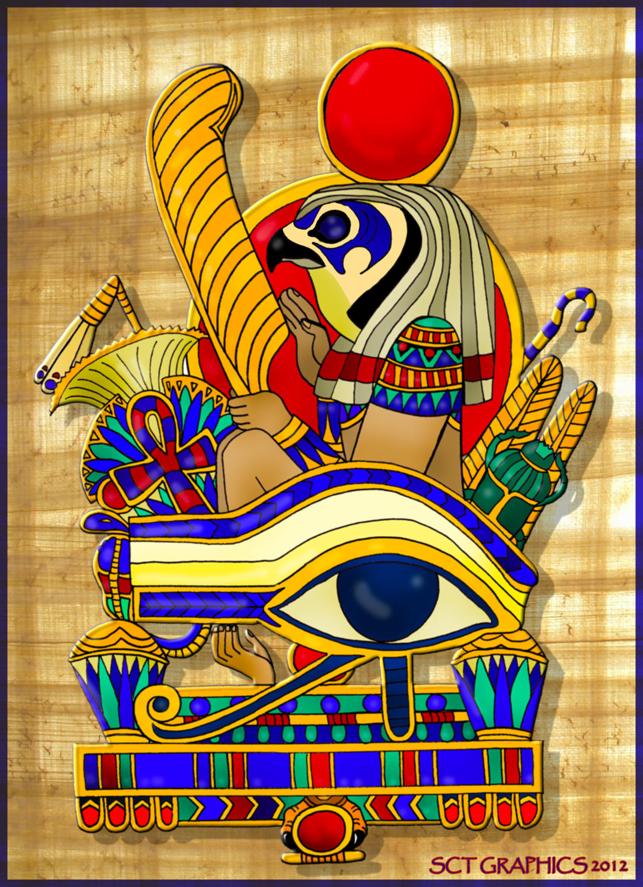 Eye Of Horus Art - Eye Of Horus Colors (1280x1766), Png Download