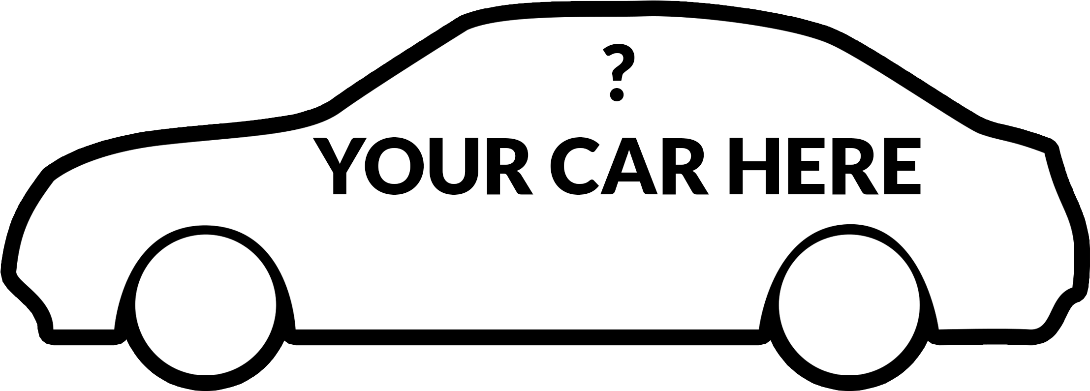 28 Collection Of Side View Of A Car Clipart - Car Side View Outline (2400x815), Png Download