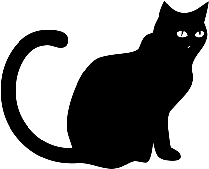 Halloween Black Cat Vector Free Free Png Image - Black Cat Sitting Clipart (449x387), Png Download