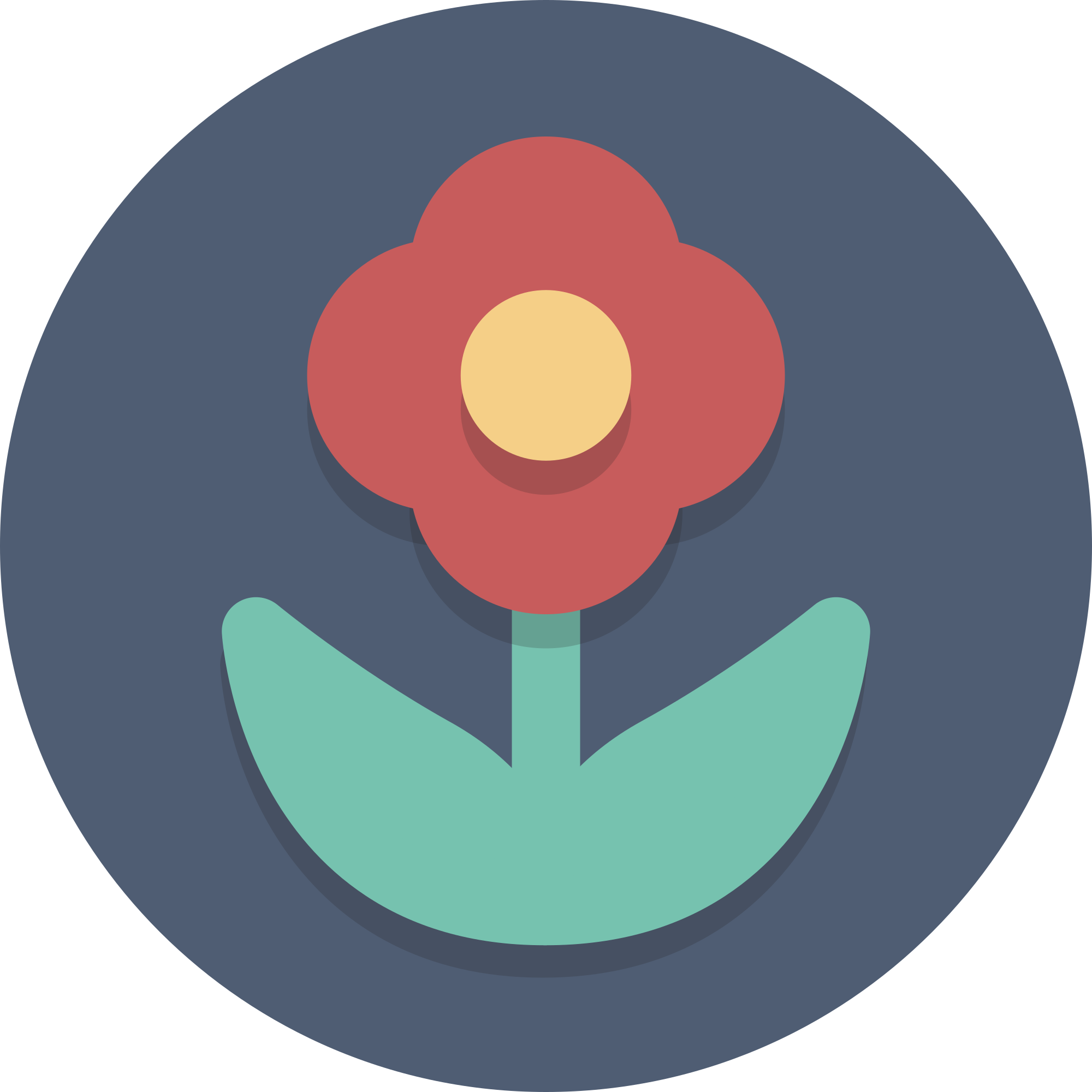 Open - Flower Icon Circle Png (2000x2000), Png Download