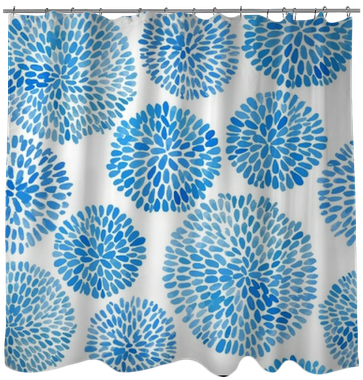 Japanese Flower Circle Pattern - Boho Eklektisches Blaues Indigo-kissen Kissen (400x400), Png Download