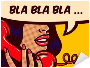 Pop Art Style Comic Book Panel With Girl Talking Nonsense - Pop Art Comic Table Book (400x400), Png Download