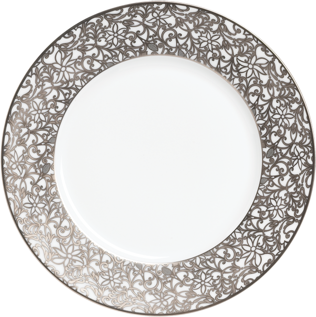 Salamanque Platinum White American Dinner Plate White (650x650), Png Download