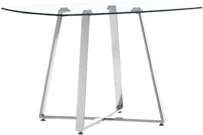 Lemon Drop Dining Table - Lemon Drop Modern Chromed Steel Base Tempered Glass (648x432), Png Download