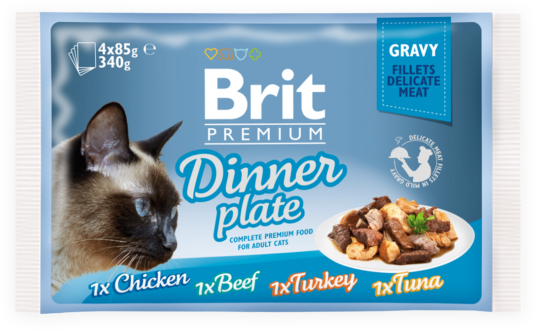 Brit Premium Cat Pouch Dinner Plate Gravy - Brit Premium Cat Pouch With Chicken Fillets (1200x1600), Png Download