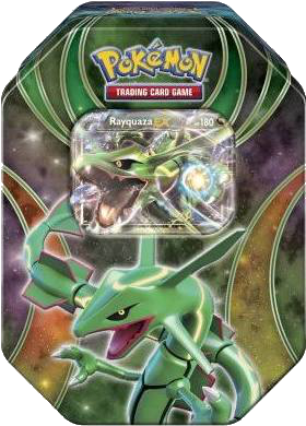 Powers Beyond Tin - Pokemon Card Rayquaza Tin (393x393), Png Download