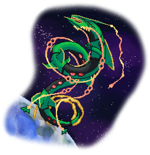 Pixelart - Mega Rayquaza - Fur (538x562), Png Download