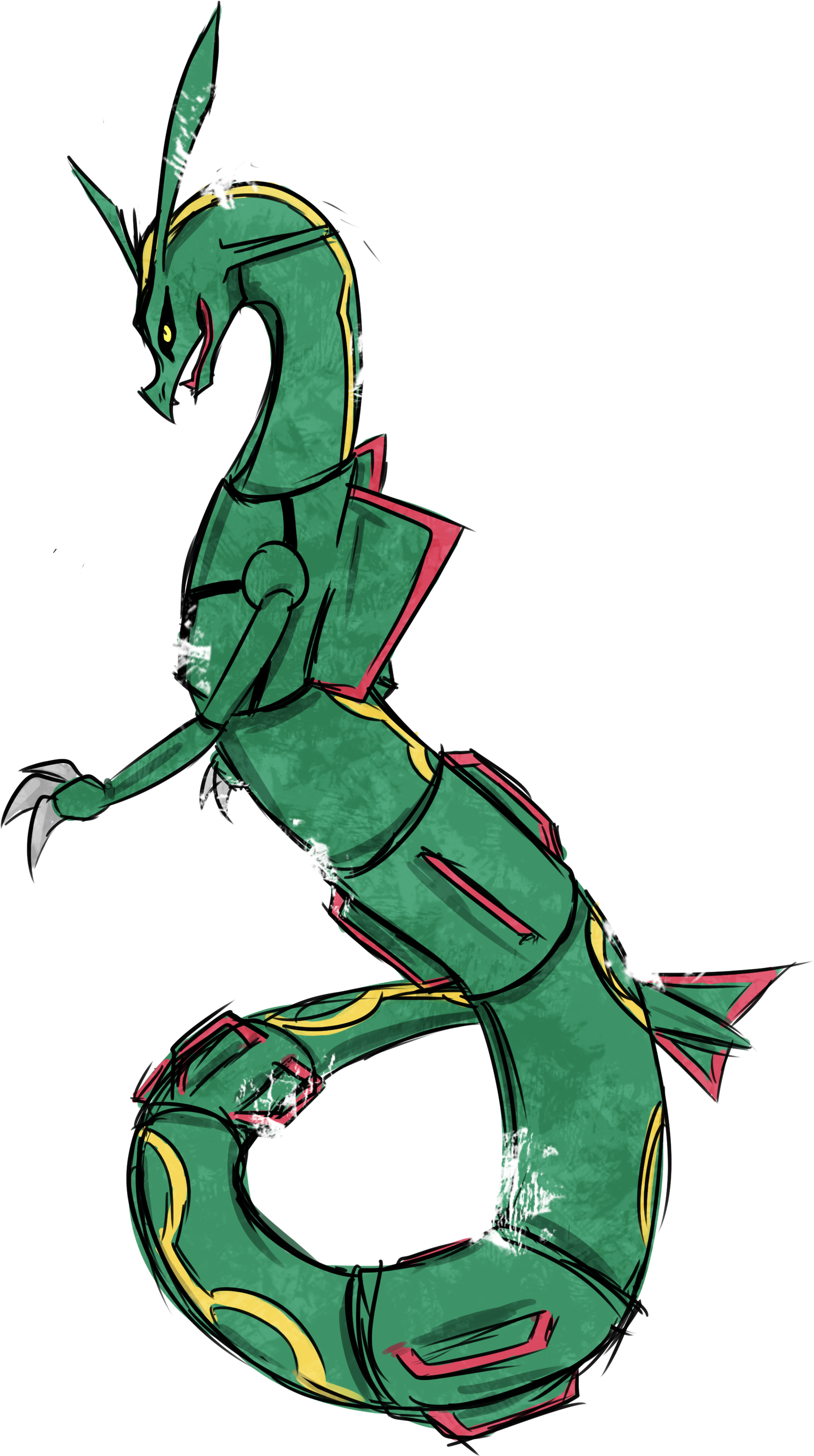 Rayquaza - Illustration (3214x5562), Png Download