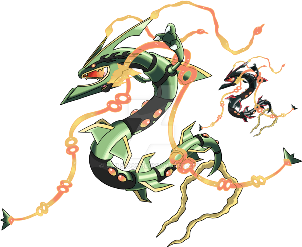 Rayquaza Transparent Mega Clip Free - Mega Rayquaza Shiny Png (981x815), Png Download