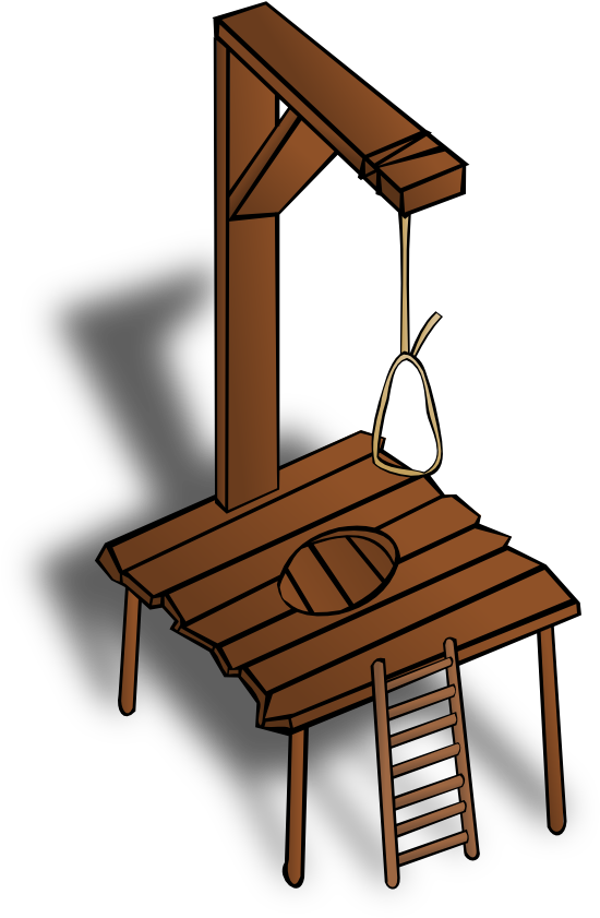 Gallows, Hanging, Wooden, Construction, Punishment - Capital Punishment Clipart (422x640), Png Download
