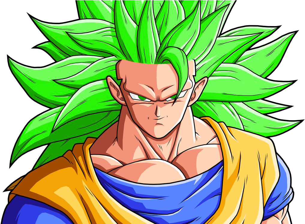 Goku Clipart Ssj God - Goku Super Saiyan God Green (1070x746), Png Download