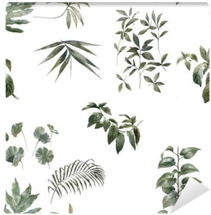 Watercolor Illustration Of Leaf, Seamless Pattern On - Watercolor Painting (400x400), Png Download