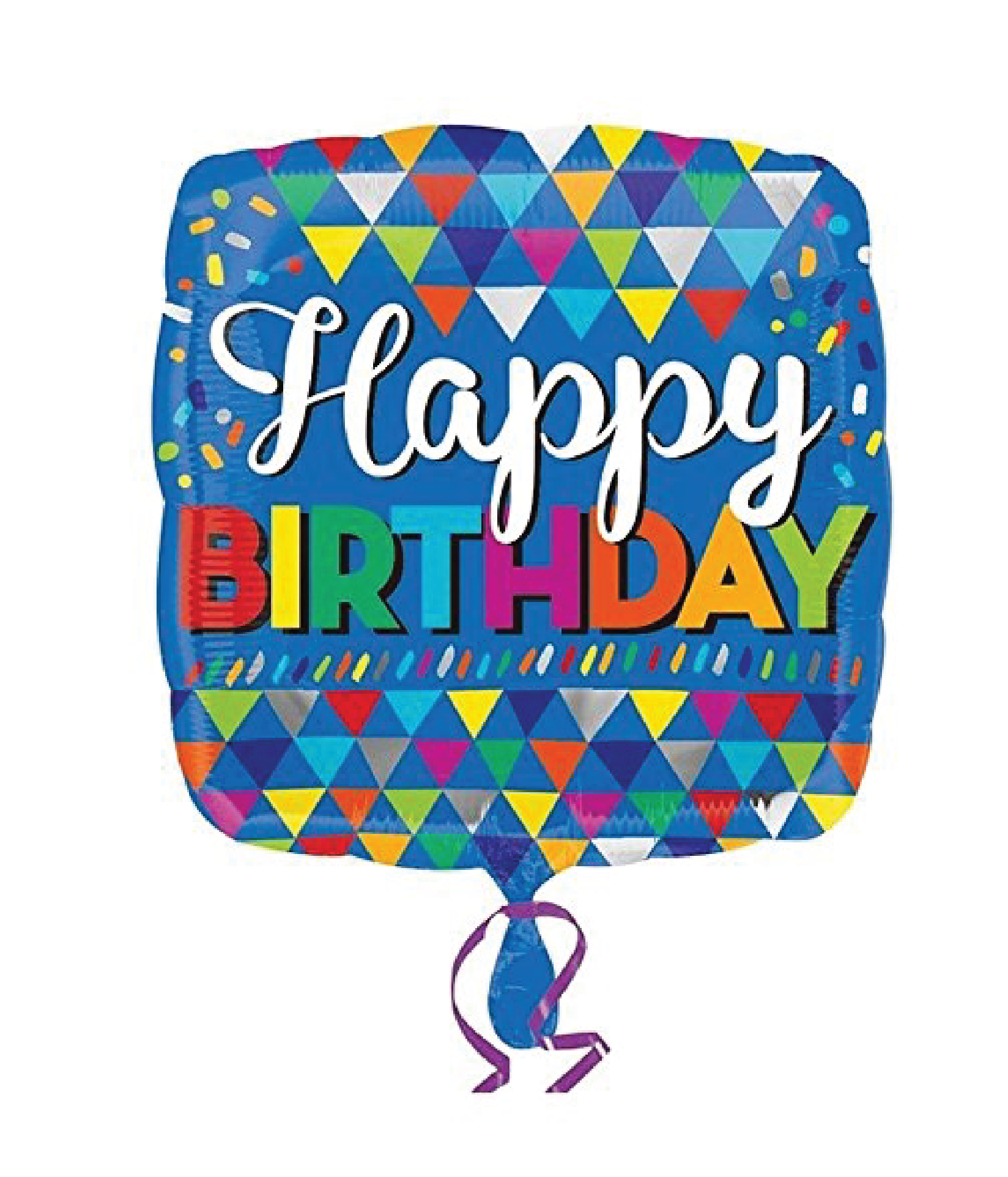 18" Anagram Happy Birthday To You Foil Balloon - Amscan 336001 34 X 32-inch Primary Sketchy Patterns (2083x2083), Png Download