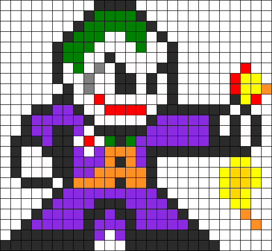 Joker With Rubber Chicken Perler Bead Pattern Perler - Perler Beads Joker Patterns (547x505), Png Download