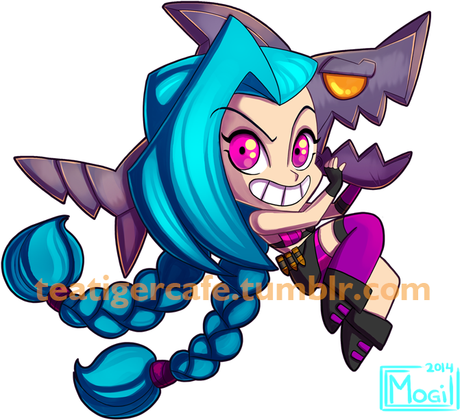 Lol Jinx Chibi By Tea-tiger - League Of Legends Chibi Jinx (700x640), Png Download