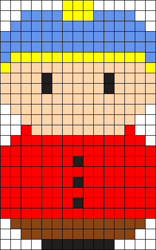 Cartman Perler Bead Pattern / Bead Sprite - Wednesday Addams Pixel Art (316x505), Png Download
