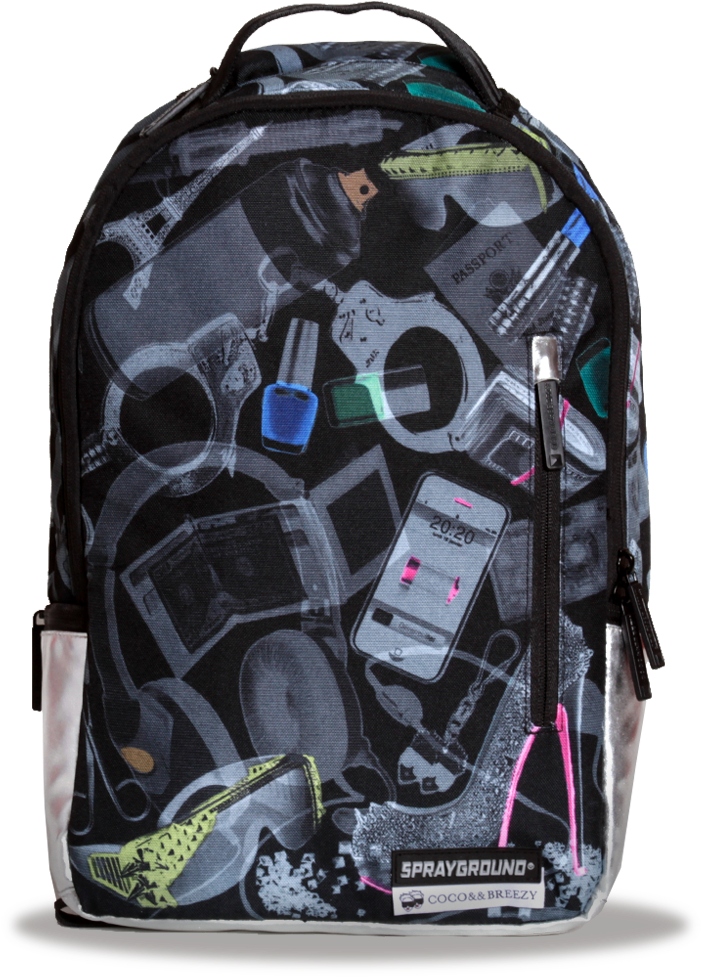 Camo Gray Grillz Backpack - Airport Bag X Ray (870x1110), Png Download