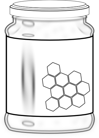 Honey Jar Black White Line Art 69 - Coloring Book (333x465), Png Download