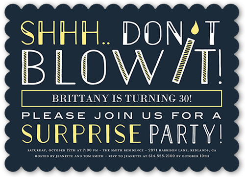 Cute Birthday Party Invitation With Candle - Birthday (500x362), Png Download
