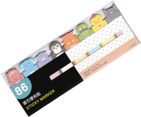 Cute Animal Sticky Labels / Tabs - Graphic Design (600x600), Png Download
