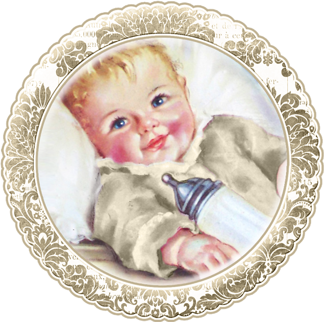 Free Printable Cards, Toppers Or Labels - Bebe Vintage Png (640x640), Png Download