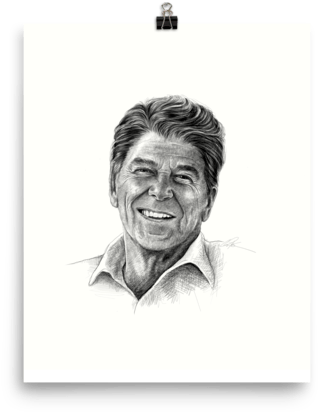 Ronald Reagan Poster - Sketch (600x600), Png Download