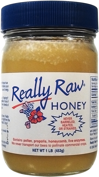 Really Raw Honey Jar-1 Lb - Really Raw Honey - 8 Oz Jar (650x650), Png Download