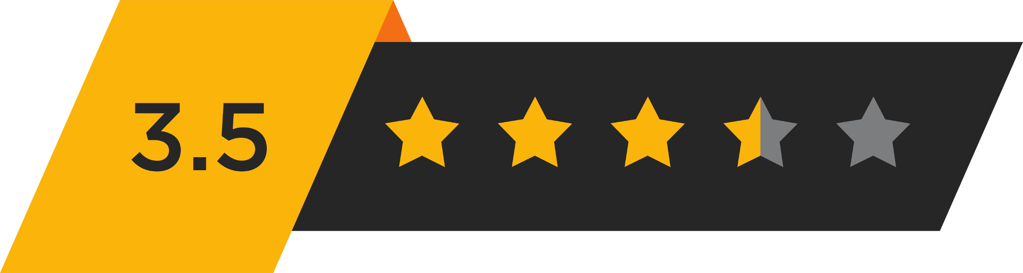 View As Png - 3 5 Star Rating (2048x547), Png Download