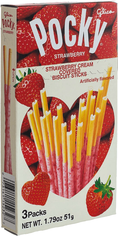Pocky Tsubu Ichigo - Glico Pocky Biscuit Sticks, Strawberry Coated (800x800), Png Download