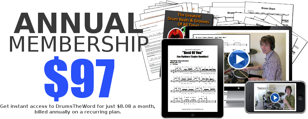“the Crunge” Drum Beat Free Video Drum Lesson - Online Advertising (1000x490), Png Download