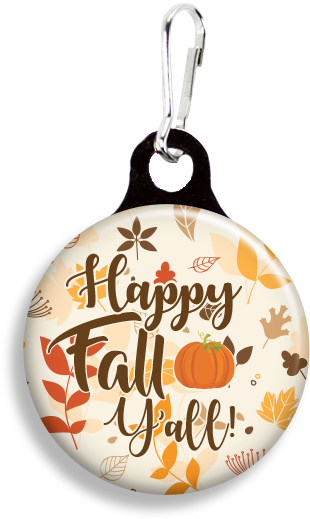 Happy Fall Y'all - Promotional Zoogee 1-1/8 Round Metal Zipper Pull Tag (363x551), Png Download